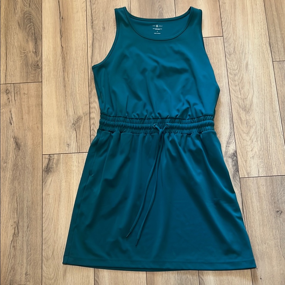 Lou & Grey Teal Sleeveless Drawstring Mini Dress